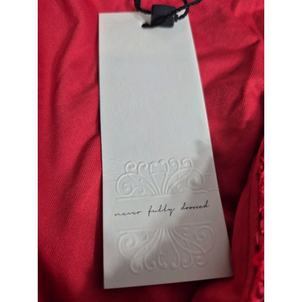 Never Fully Dressed Women's Dress Size 2 Red Sequin Mini Wrap Dress (06) - Picture 9 of 12